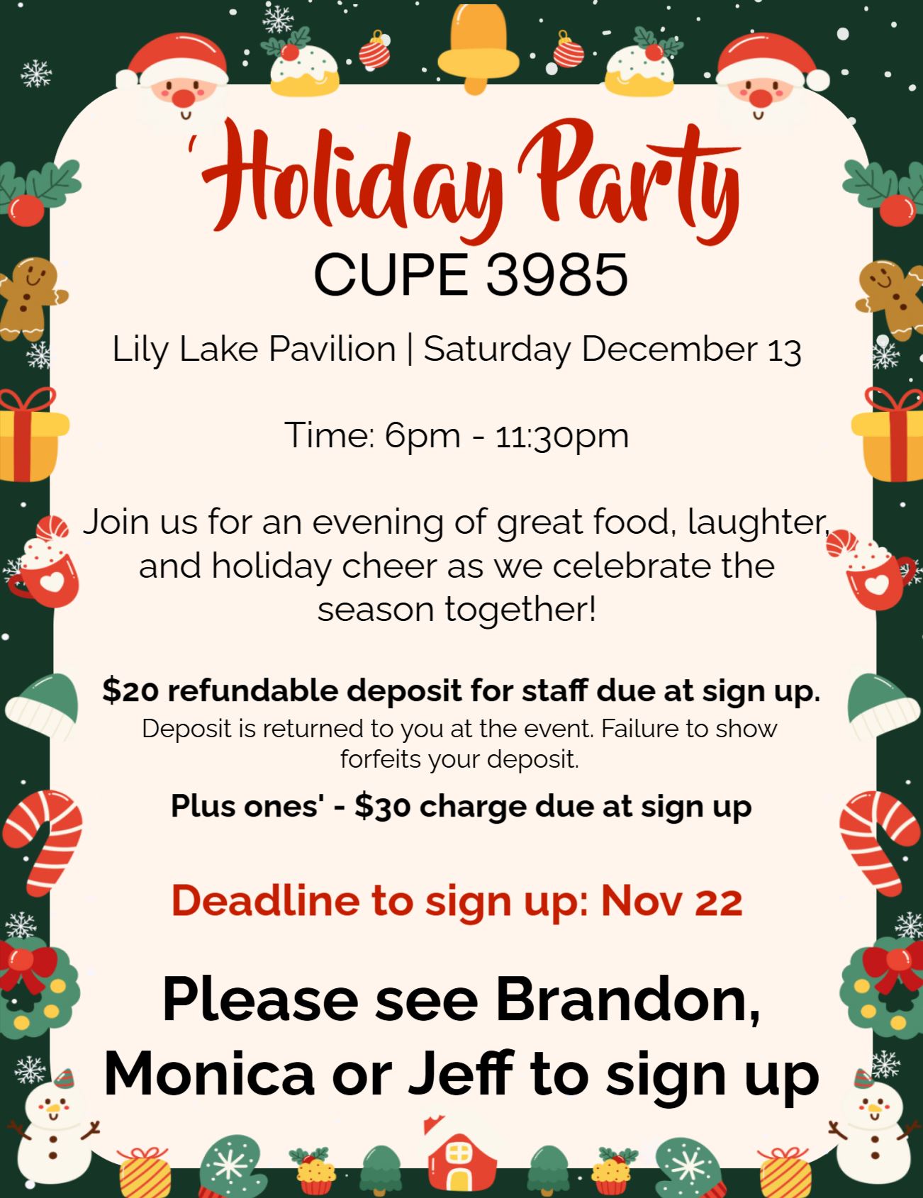 Holiday Gathering @ Lily Lake