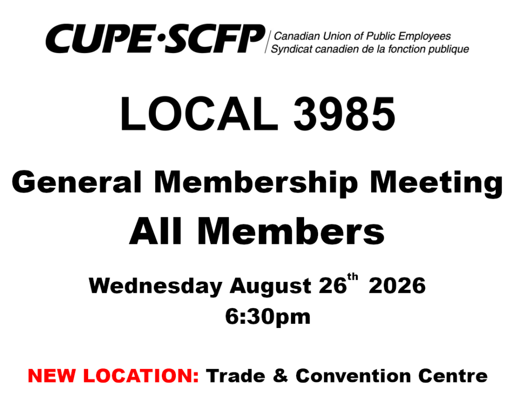 General Membership Meeting @ Trade & Convention Centre
