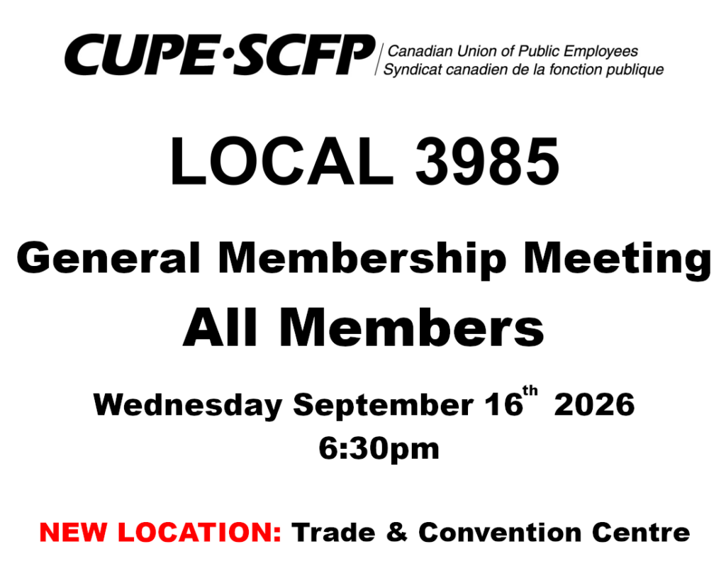 General Membership Meeting @ Trade & Convention Centre