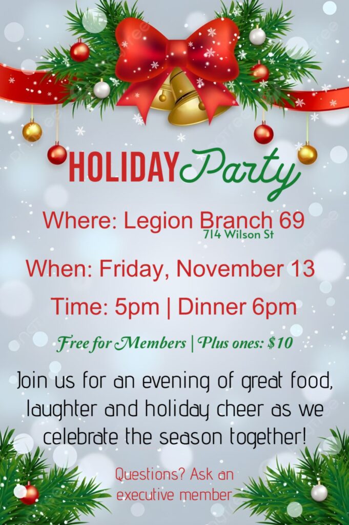 HOLIDAY PARTY @ Royal Canadian Legion Branch 69