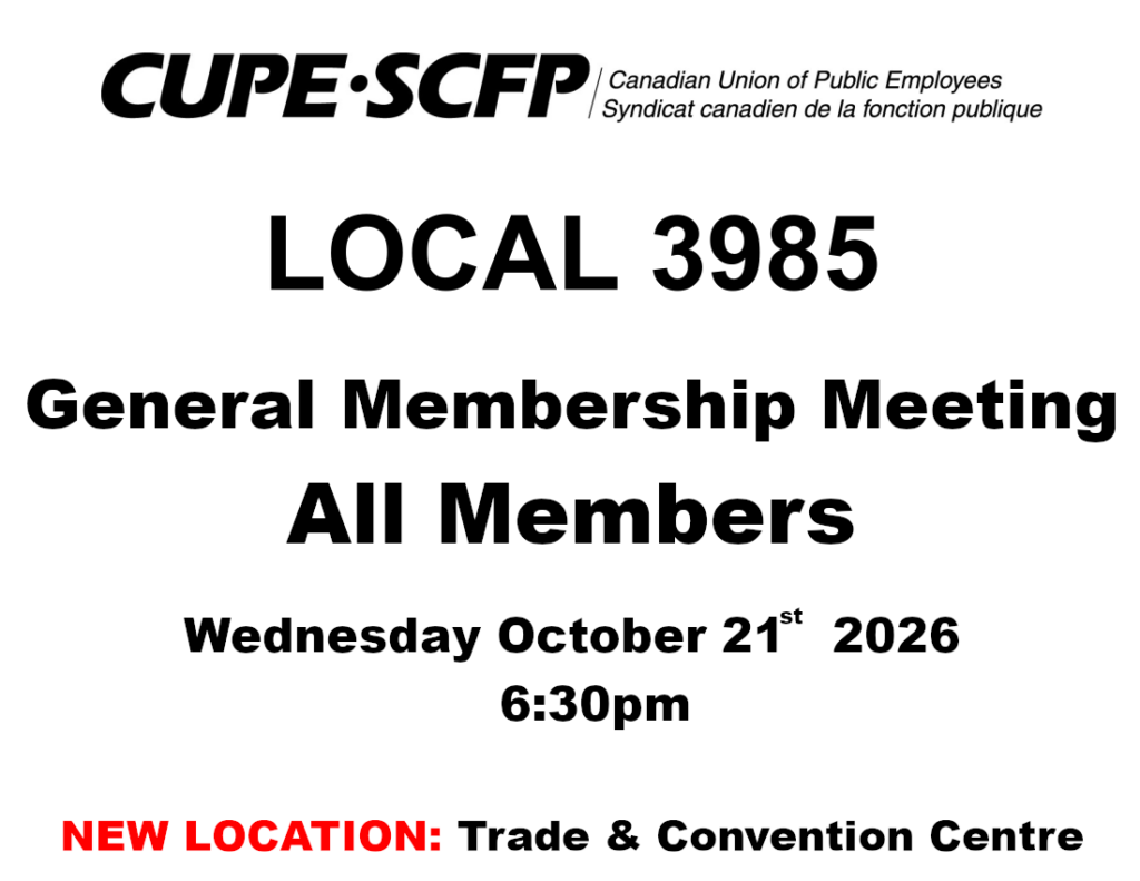 General Membership Meeting @ Trade & Convention Centre
