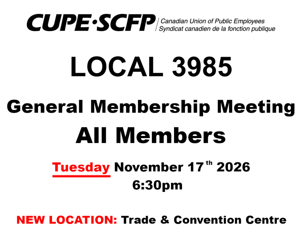General Membership Meeting @ Trade & Convention Centre